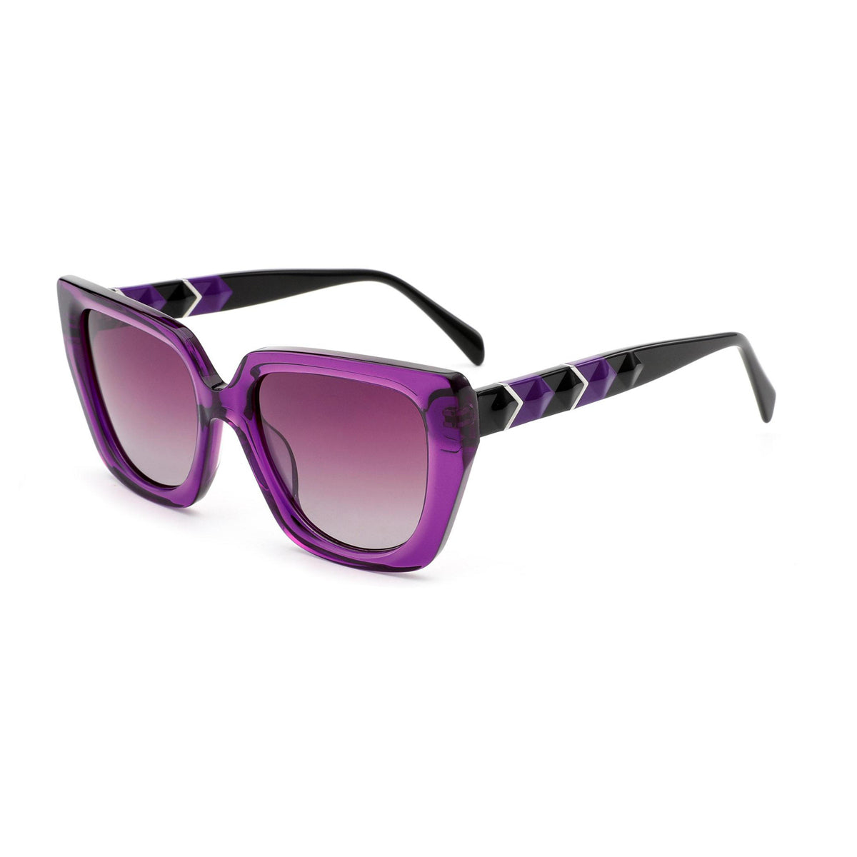 Colorblock Geometric Cat-Eye Sunglasses