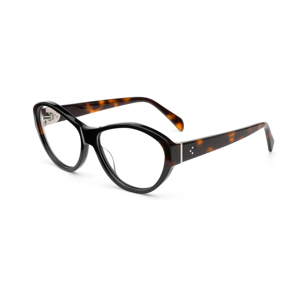 Stylish Cat-Eye Glasses in Black and Tortoiseshell