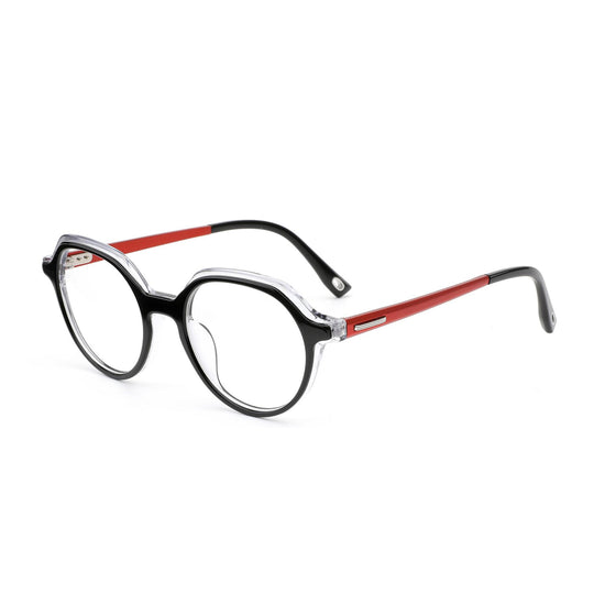 Multi-color Laminated Round Eyeglasses