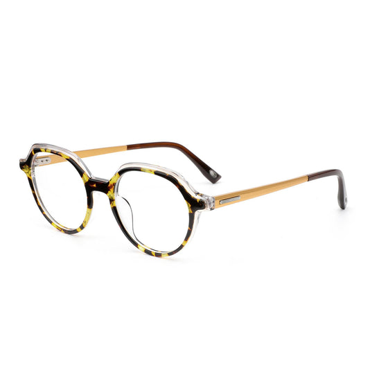 Multi-color Laminated Round Eyeglasses