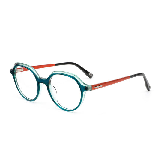 Multi-color Laminated Round Eyeglasses